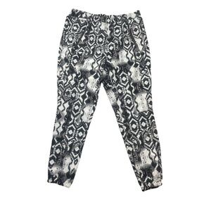 Serena‎ Williams Joggers 1X Black White Pull On Elastic Waist Pants